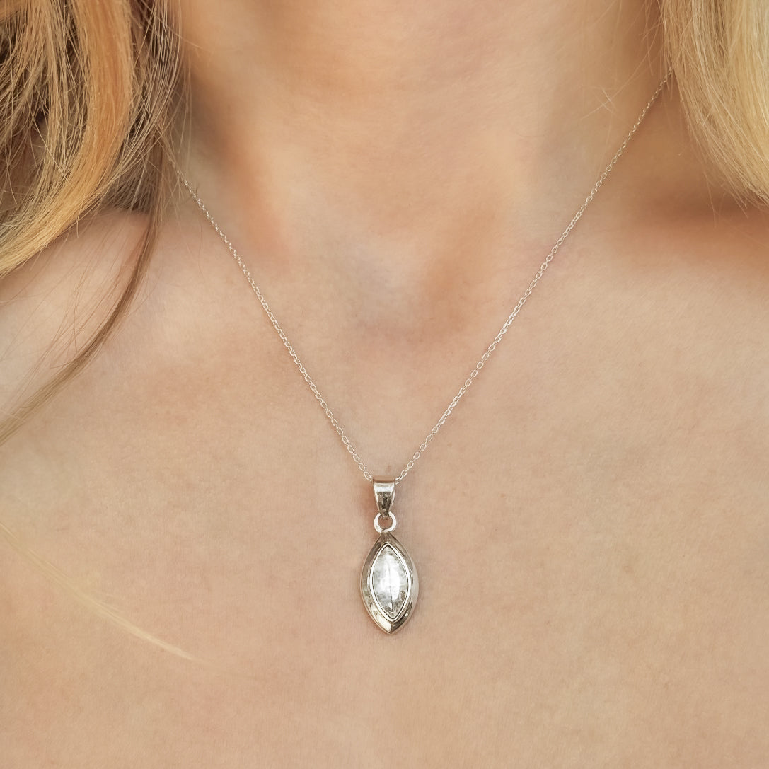 Sterling Silver Moonstone Pendant Necklace