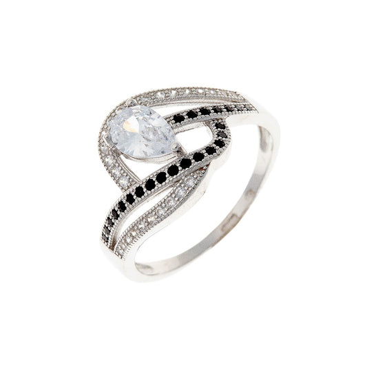 Sterling Silver Teardrop CZ Ring