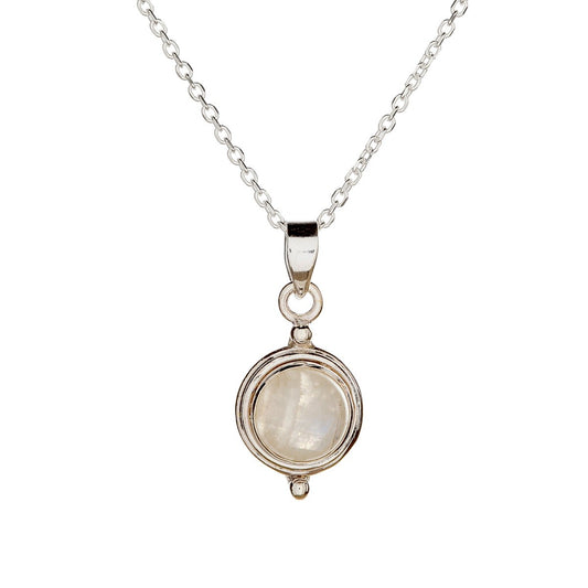 Sterling Silver Moonstone Pendant Necklace