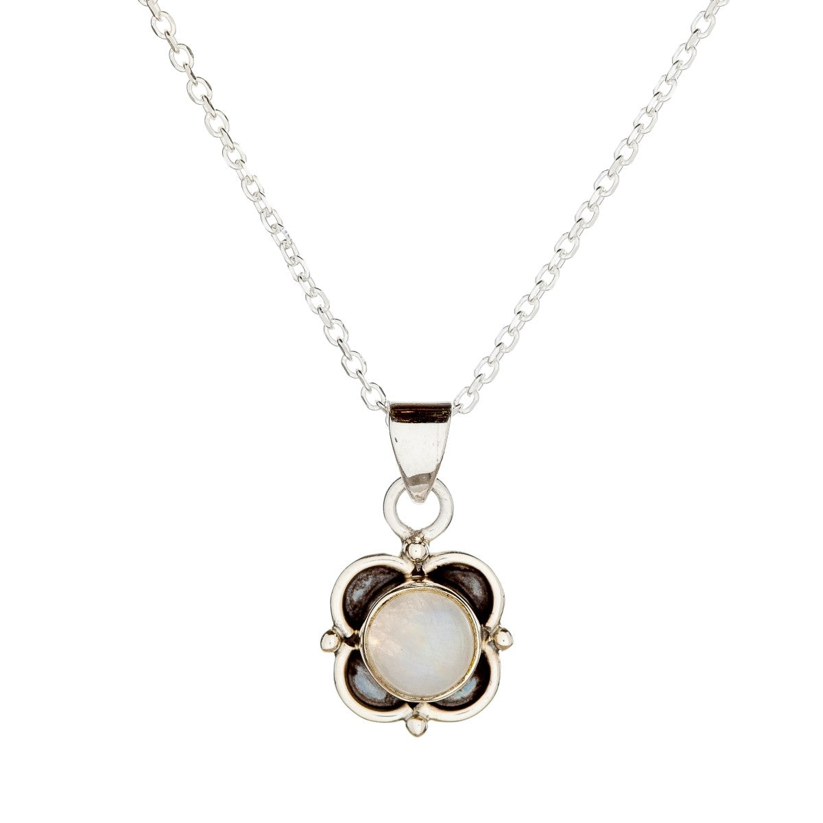 Sterling Silver Moonstone Pendant Necklace