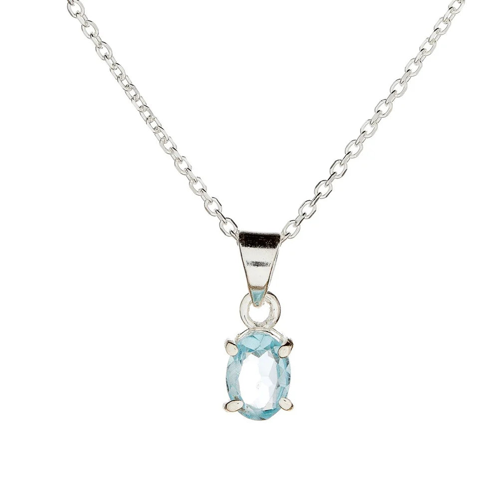 Blue Topaz Pendant Necklace