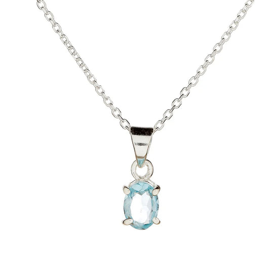 Blue Topaz Pendant Necklace