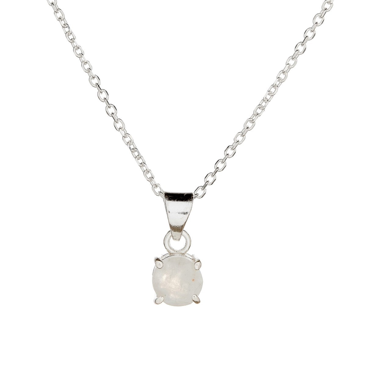 Sterling Silver Moonstone Pendant Necklace