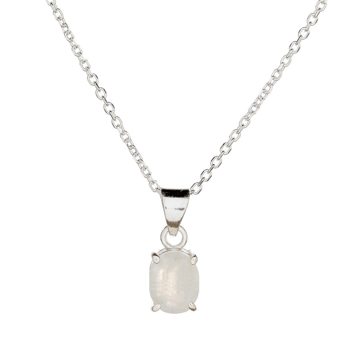 Sterling Silver Moonstone Pendant Necklace