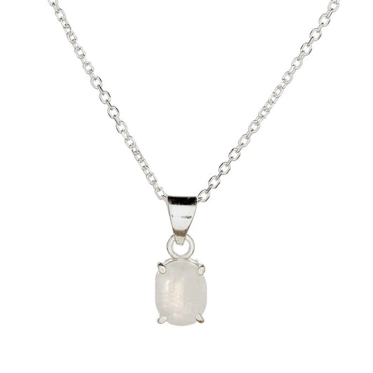 Sterling Silver Moonstone Pendant Necklace