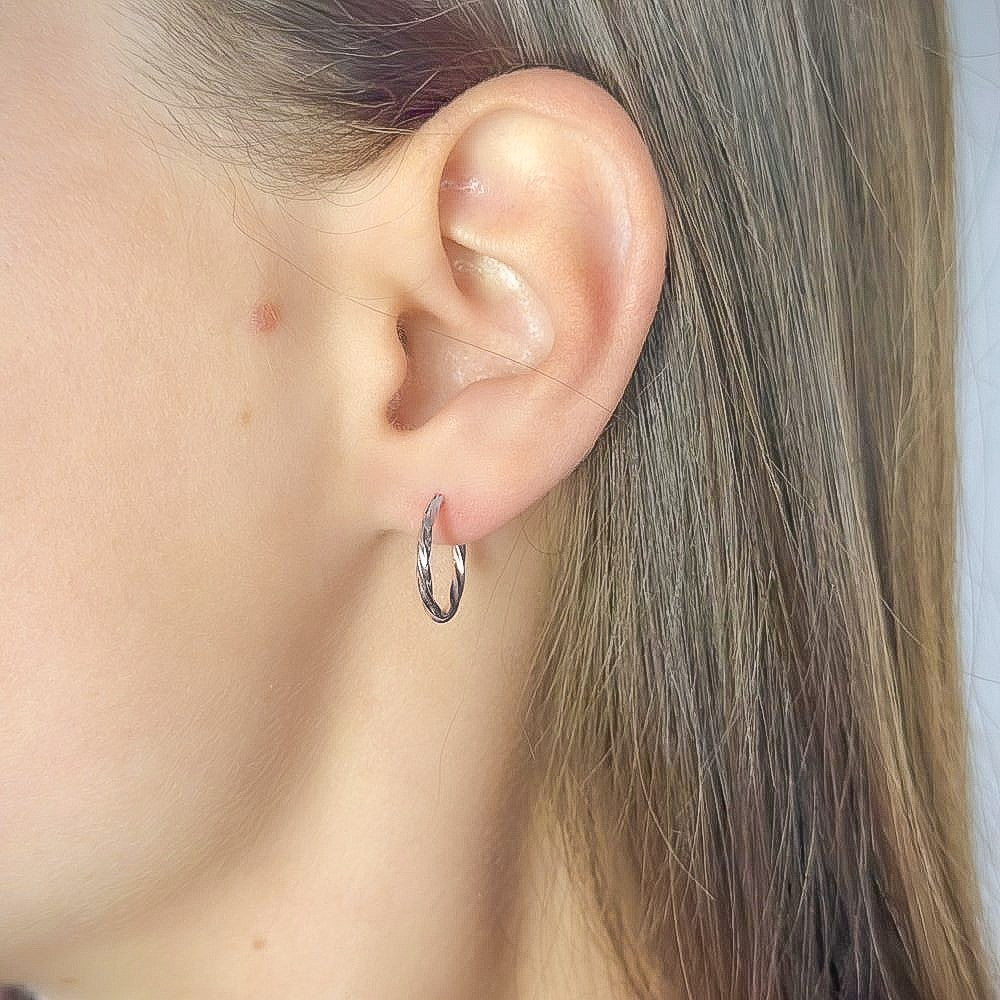 Sterling Silver 1 - 6 cm Twisted Hoops