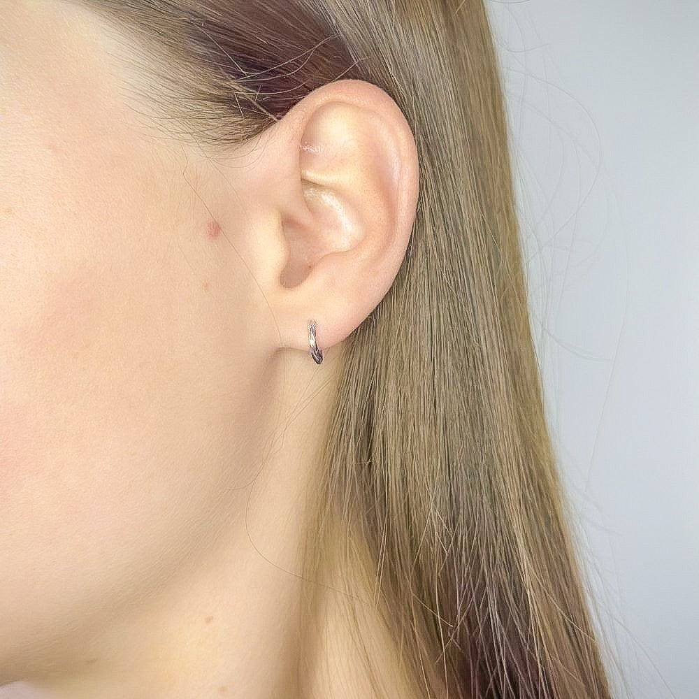 Sterling Silver 1 - 6 cm Twisted Hoops