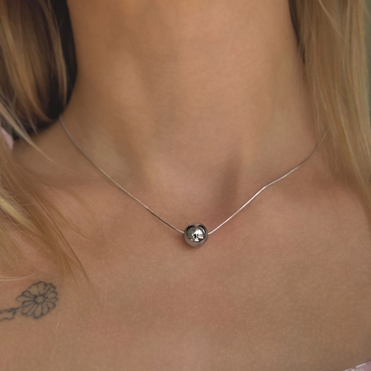 Collar de cuentas de plata esterlina