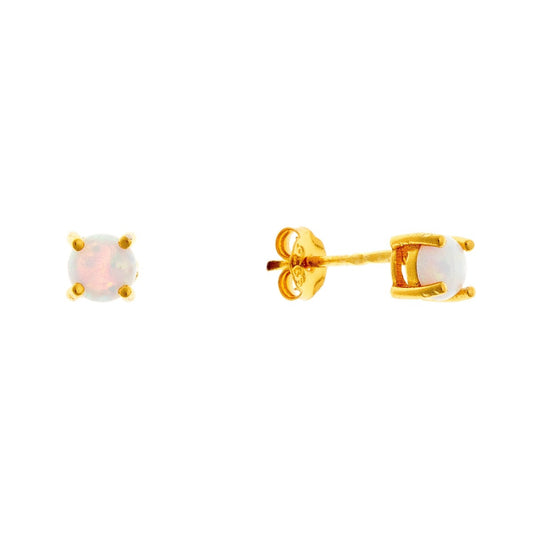 Sterling Silver Synthetic Opal Studs