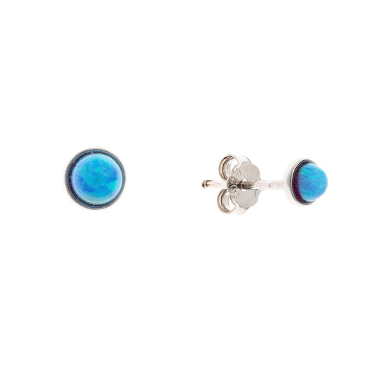 Sterling Silver Synthetic Opal Studs