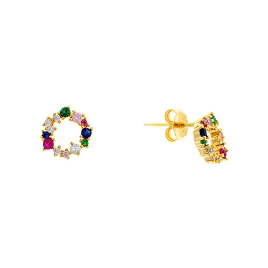 Sterling Silver CZ Circle Studs