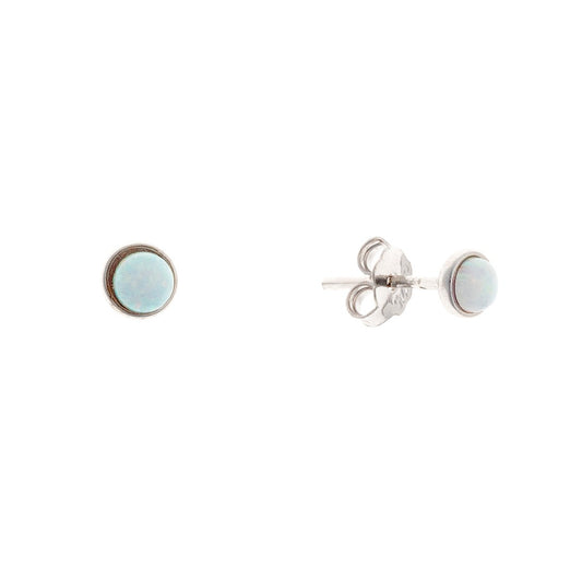 Sterling Silver Synthetic Opal Studs