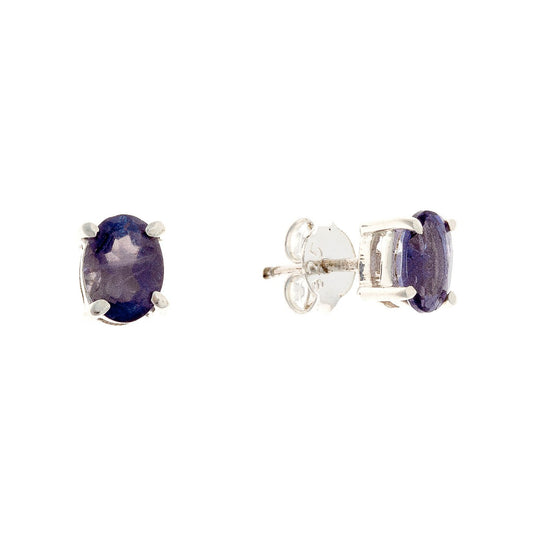 Sterling Silver Iolite Stud Earrings