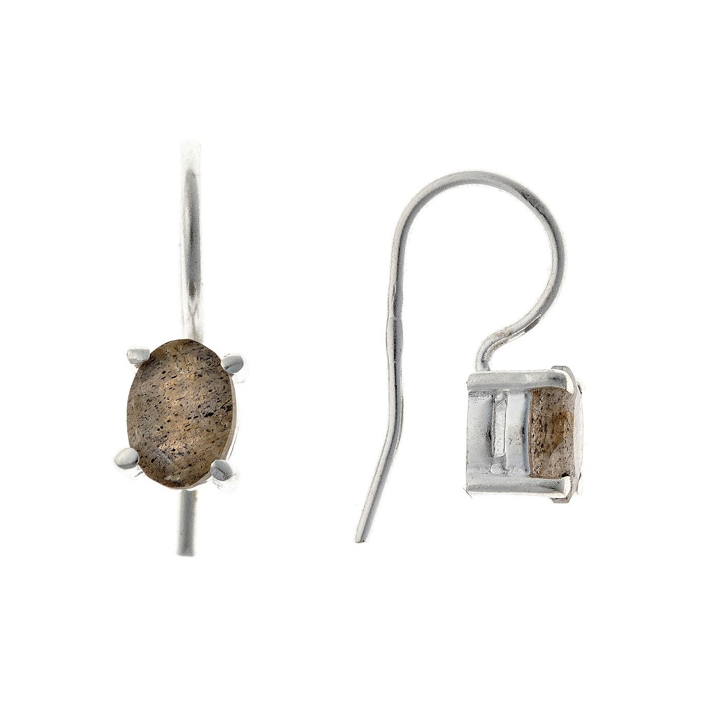 Pendientes de labradorita en plata de ley