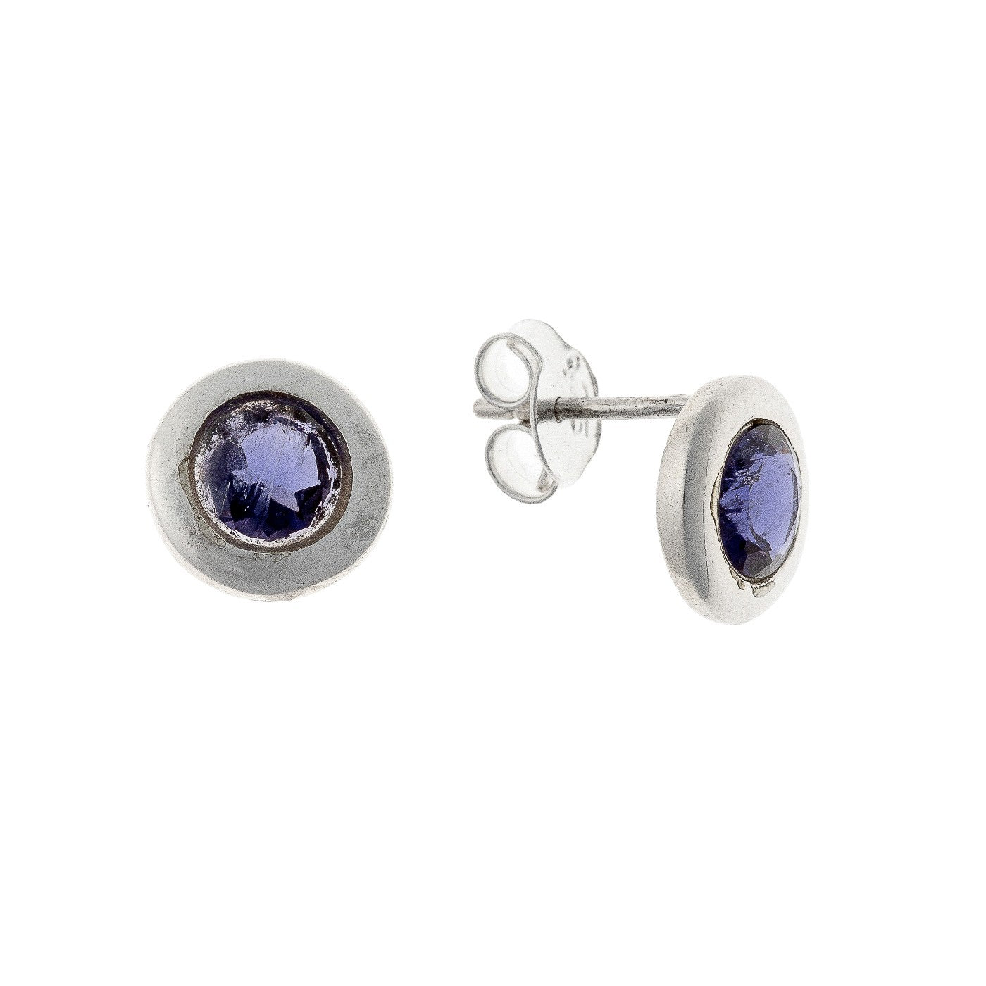 Sterling Silver Iolite Stud Earrings
