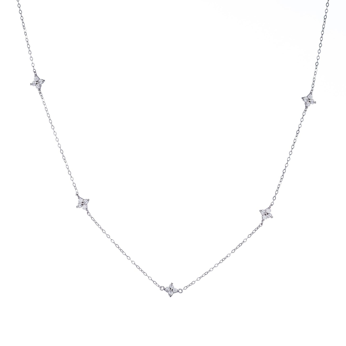 Sterling Silver Flower Necklace