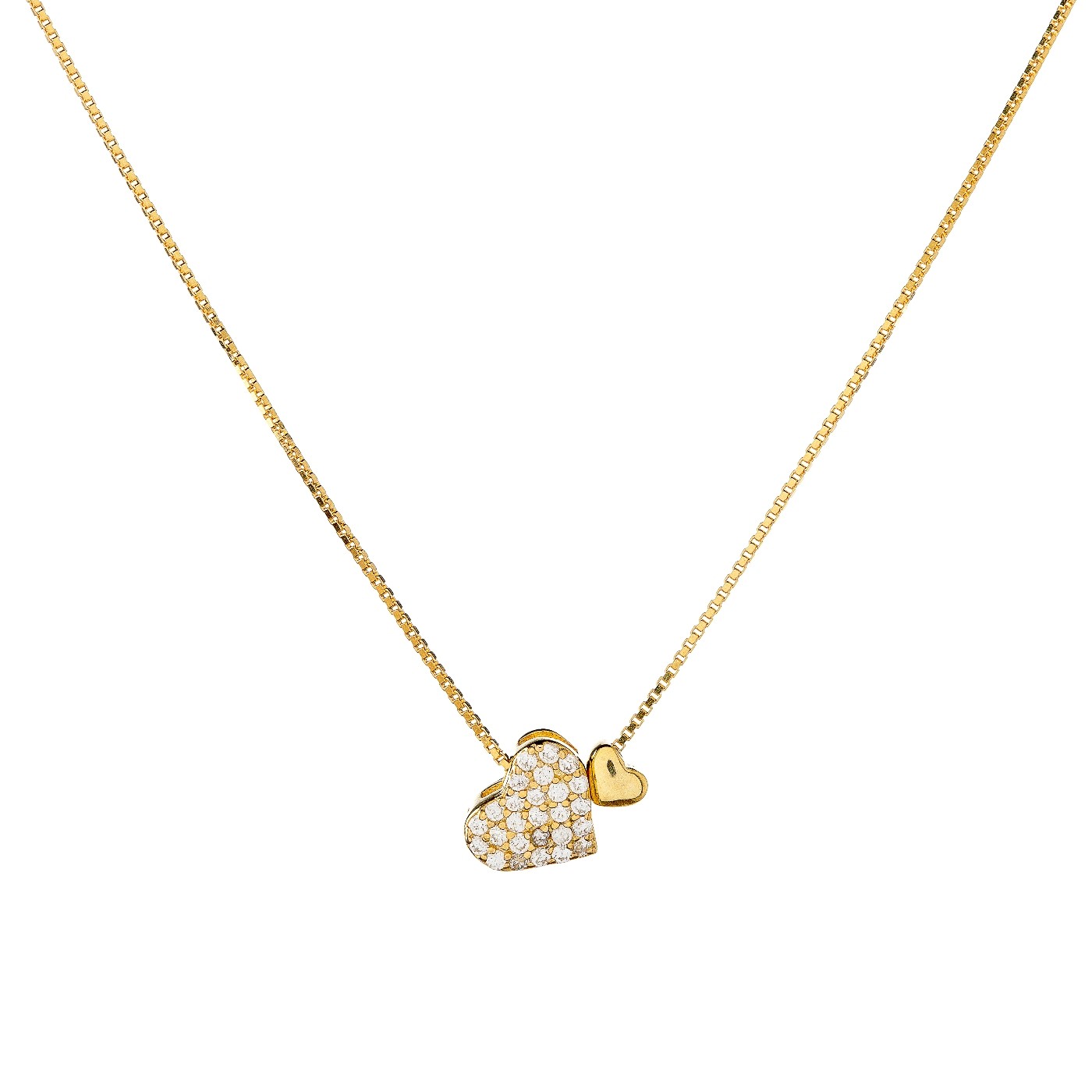 Sterling Silver Double Heart Necklace