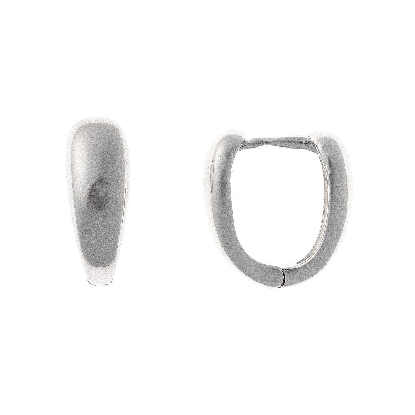 Aros ovalados de plata de ley