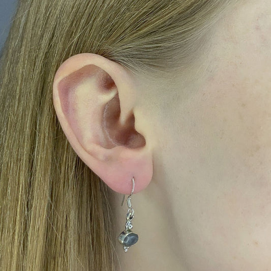 Pendientes de labradorita en plata de ley