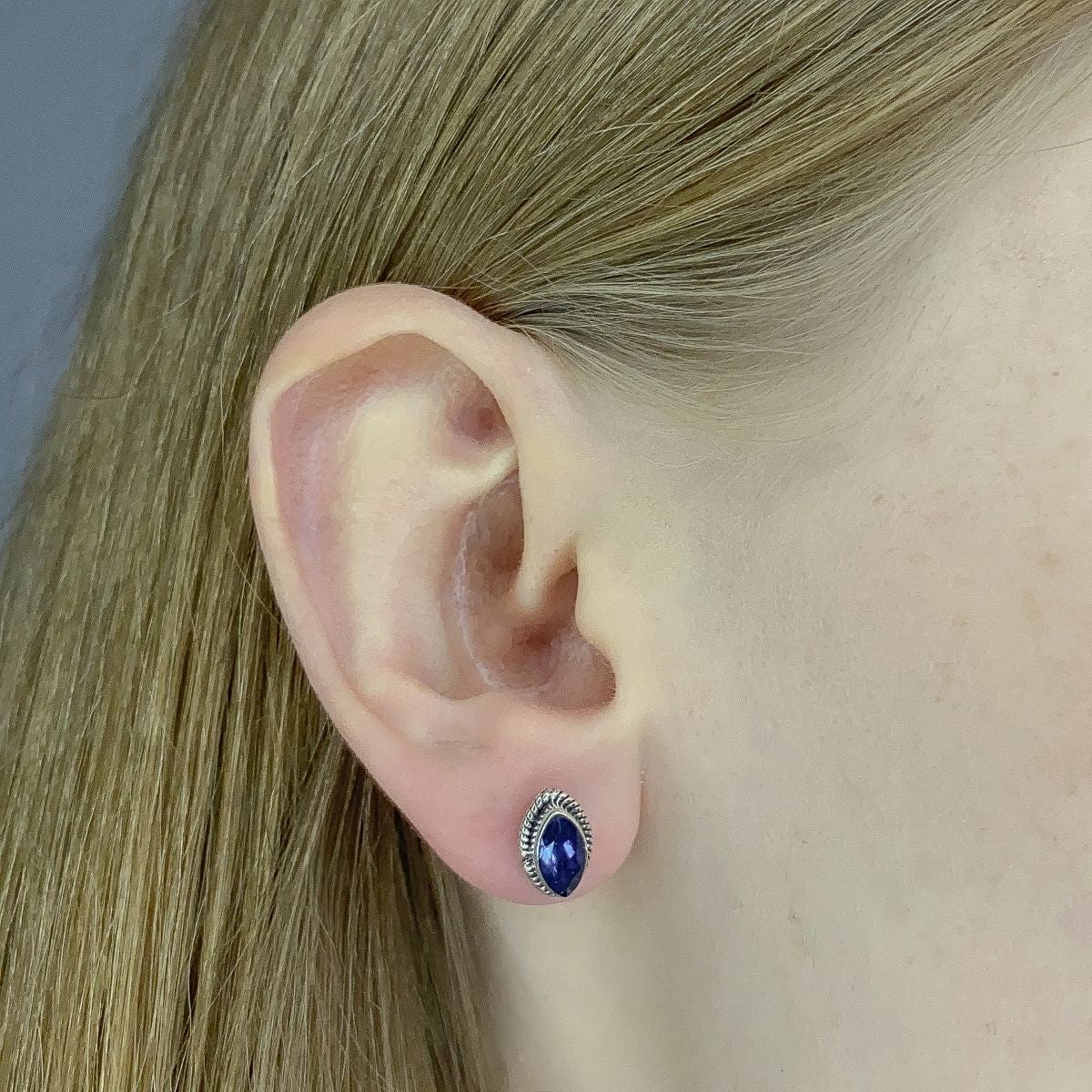 Sterling Silver Iolite Stud Earrings