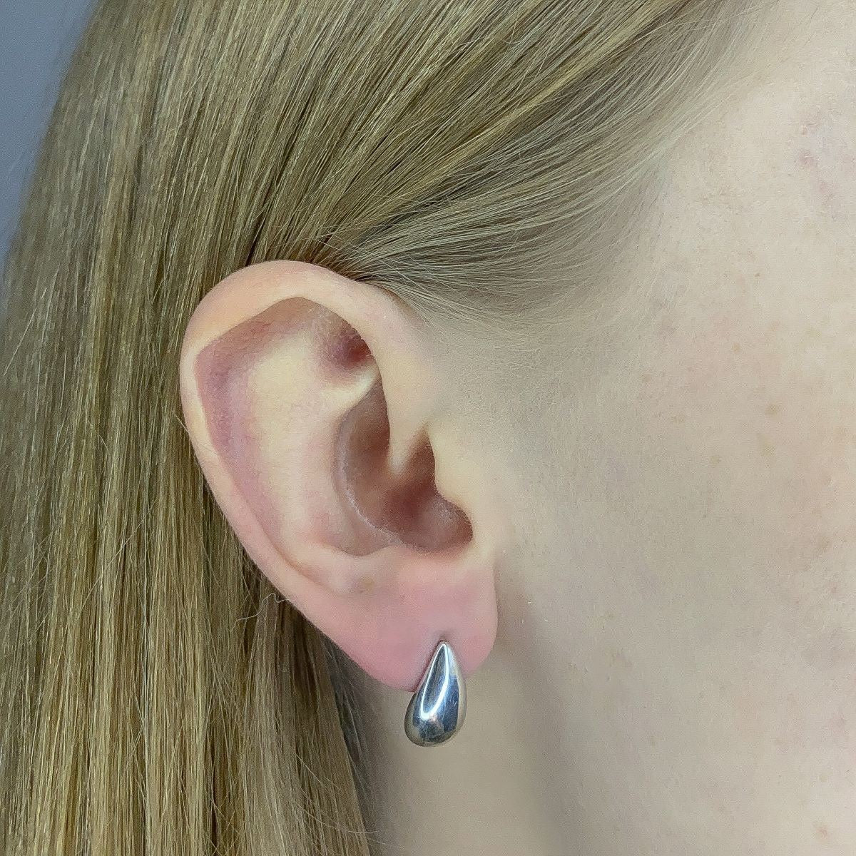 Pendientes de lágrima de plata de ley