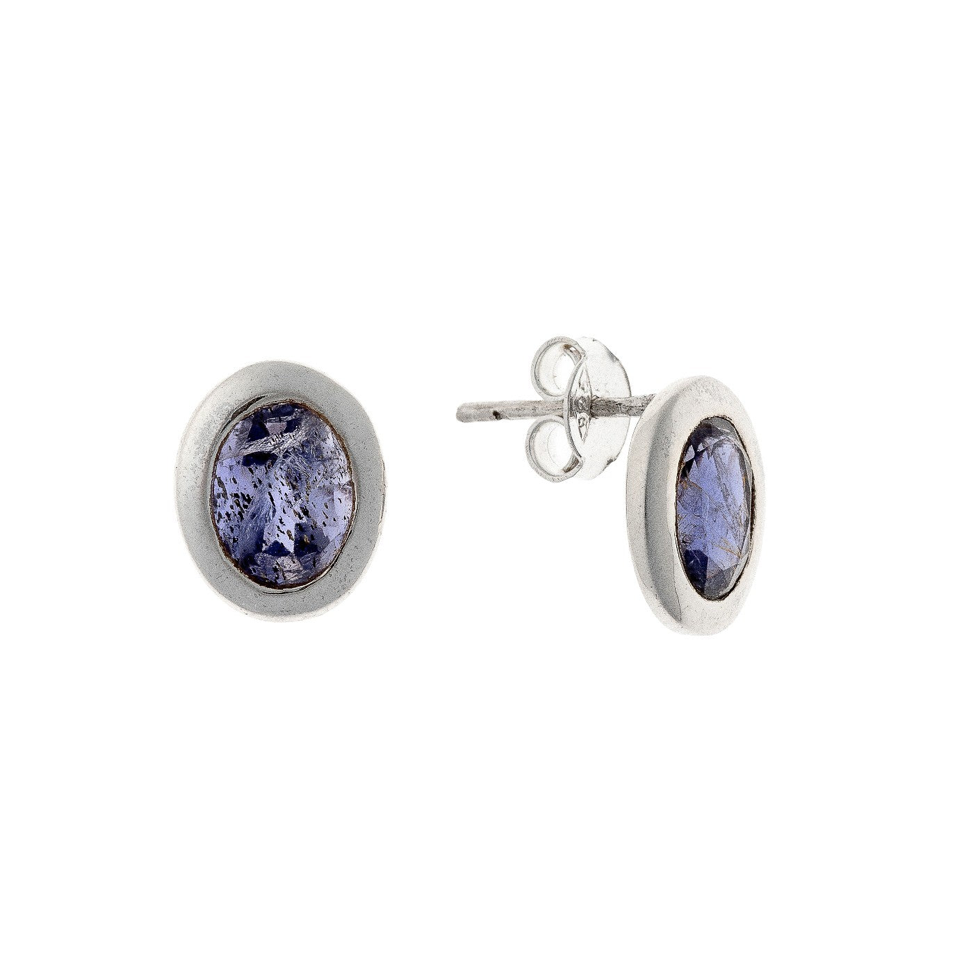 Sterling Silver Iolite Stud Earrings