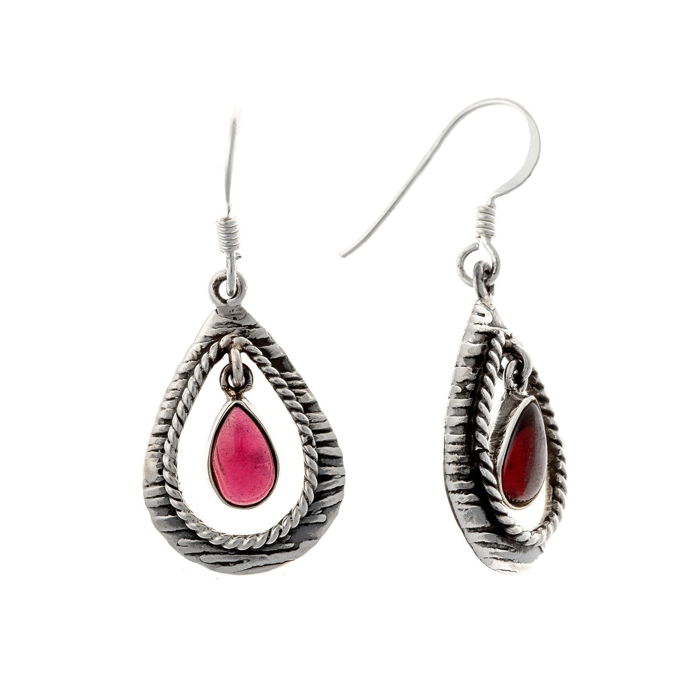 Sterling Silver Garnet Earrings