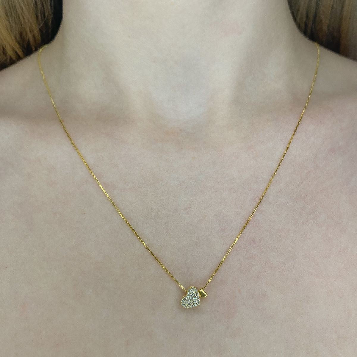 Sterling Silver Double Heart Necklace