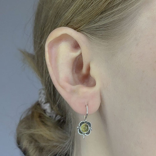 Pendientes de peridoto en plata de ley