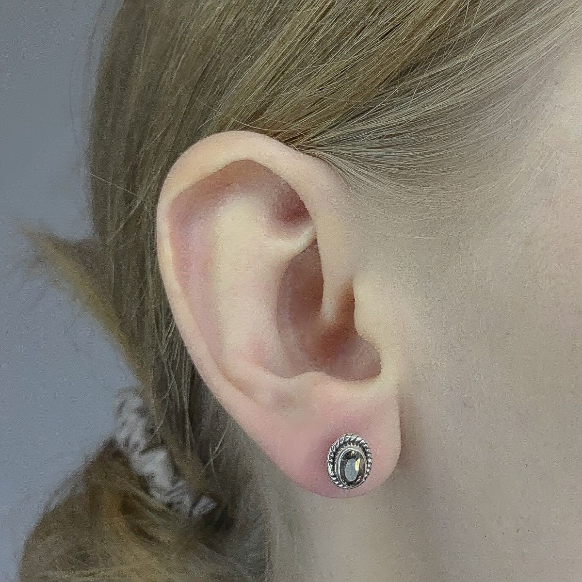 Sterling Silver Smoky Quartz Stud Earrings