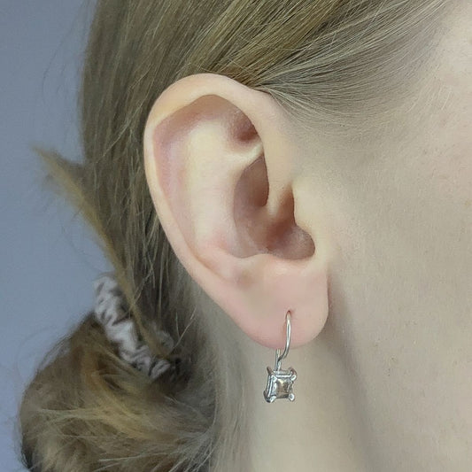 Pendientes de cuarzo ahumado en plata de ley