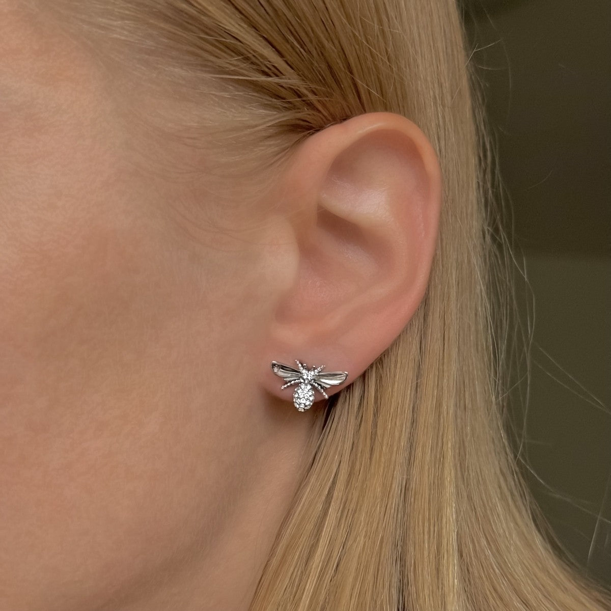 Sterling Silver Bee Studs