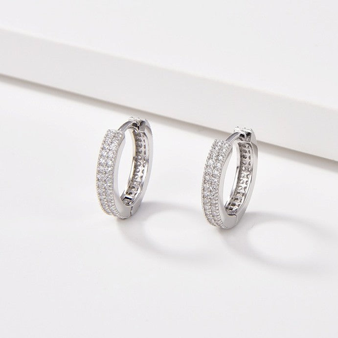 Sterling Silver CZ Hoops