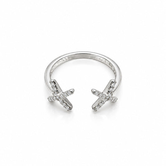 Sterling Silver X Ring