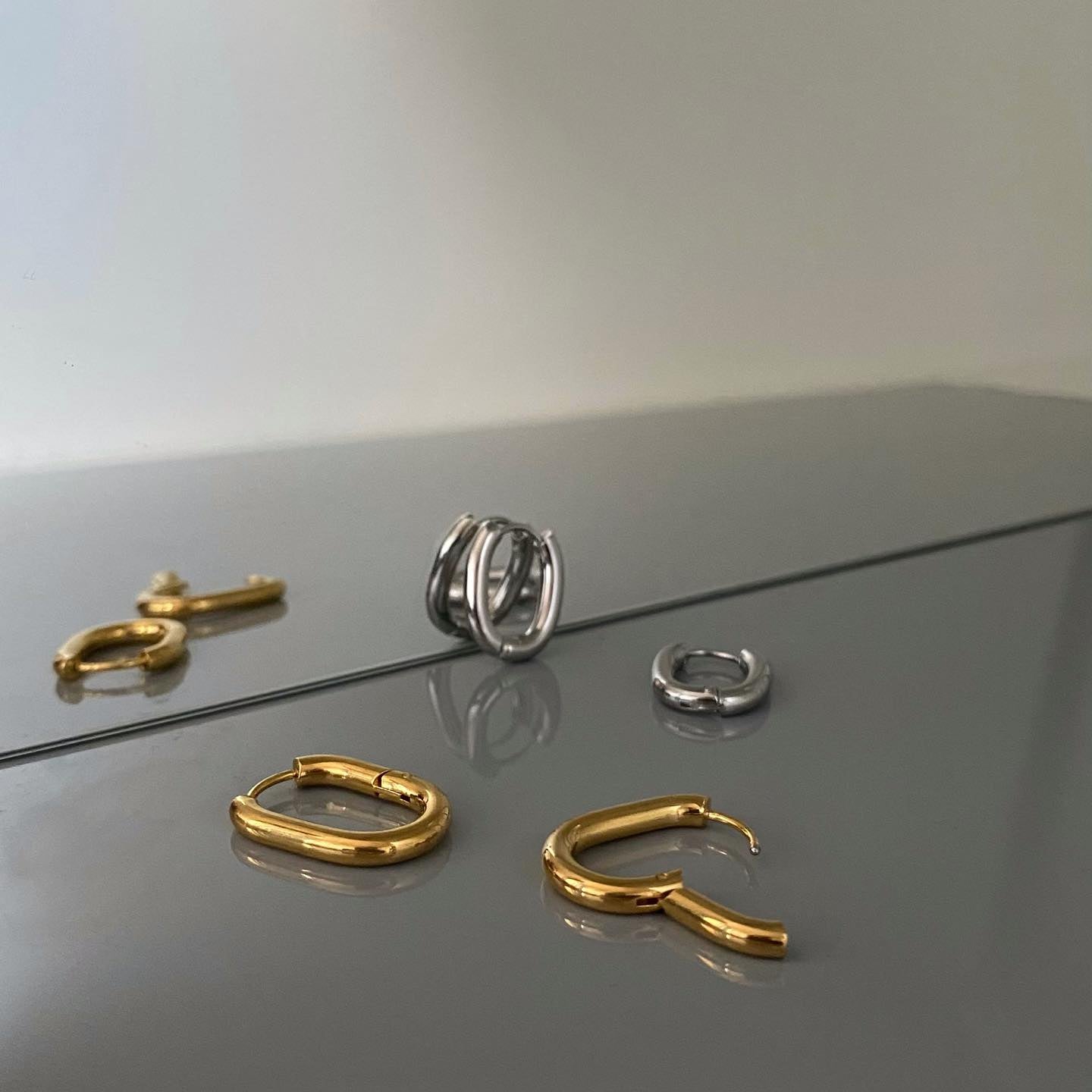 Aros ovalados de acero inoxidable