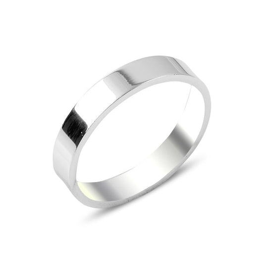 Anillo de banda de plata de ley de 4 mm