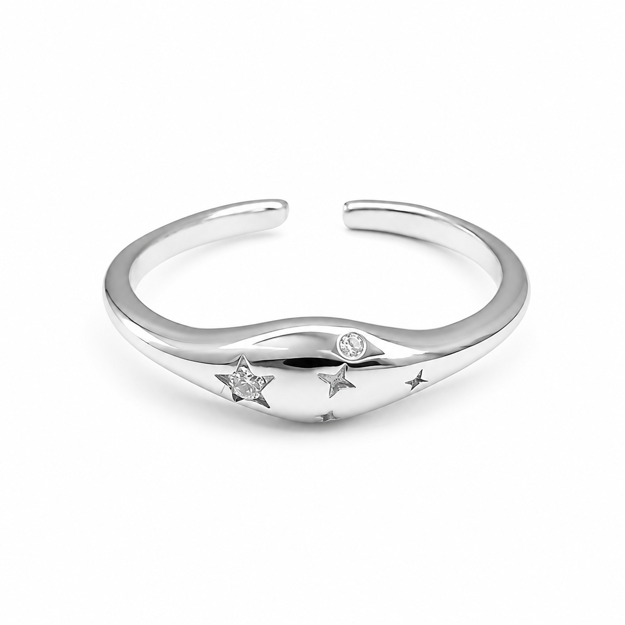 Sterling Silver CZ Star Ring