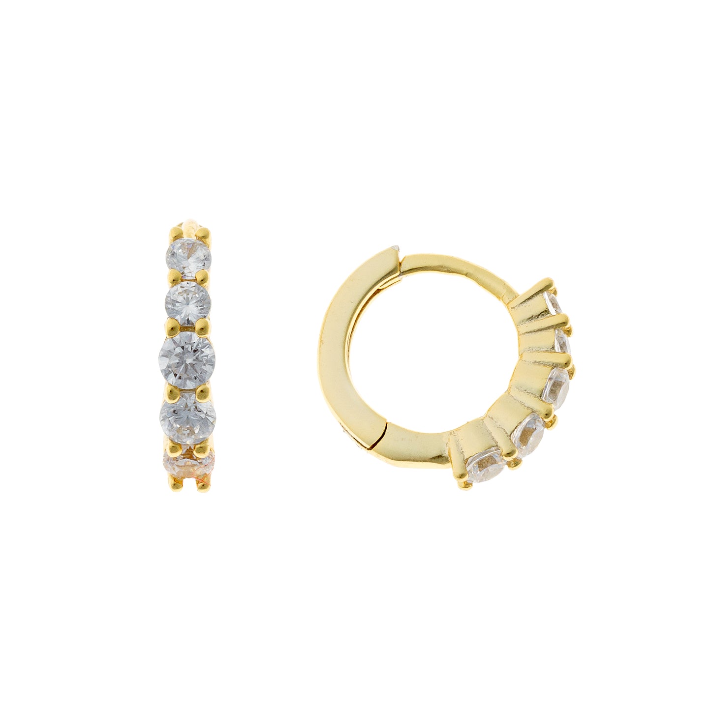 Sterling Silver CZ Hoops