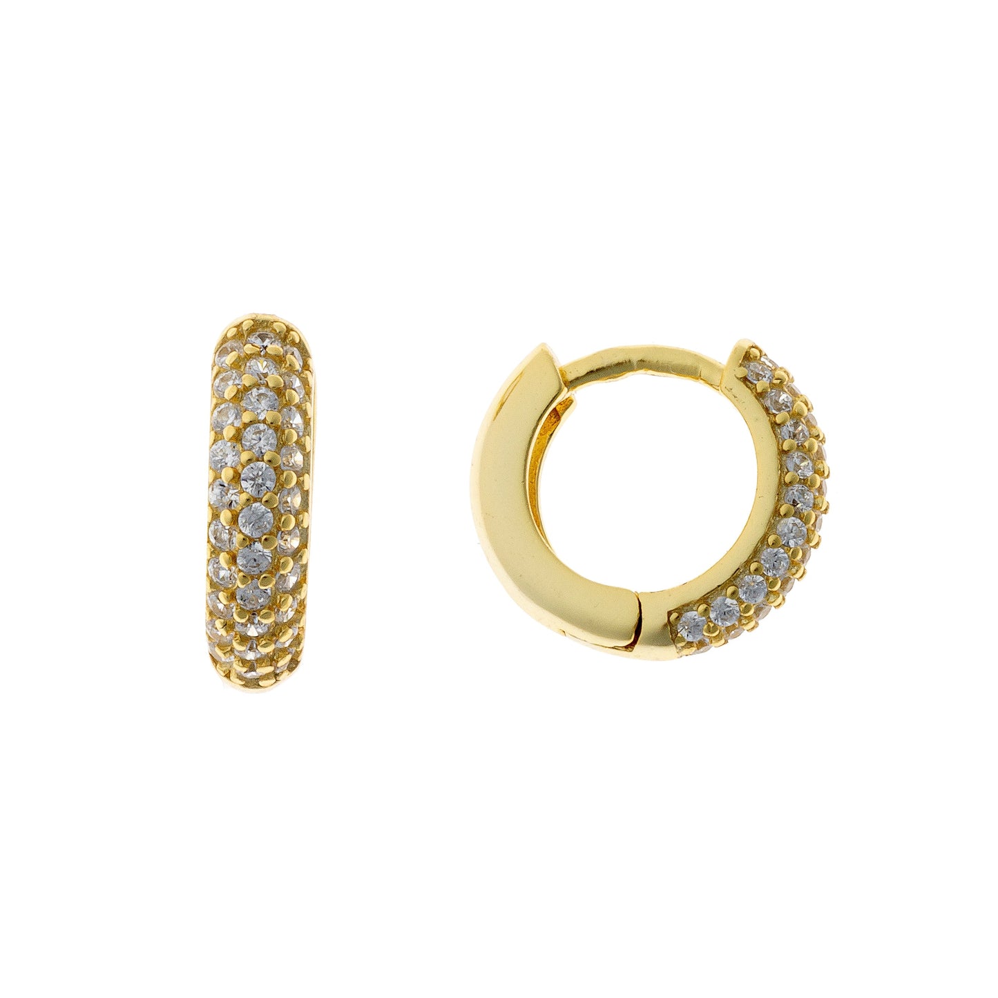 Isabelle Silver hoops 5 row CZ