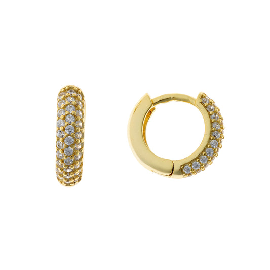 Isabelle Silver hoops 5 row CZ