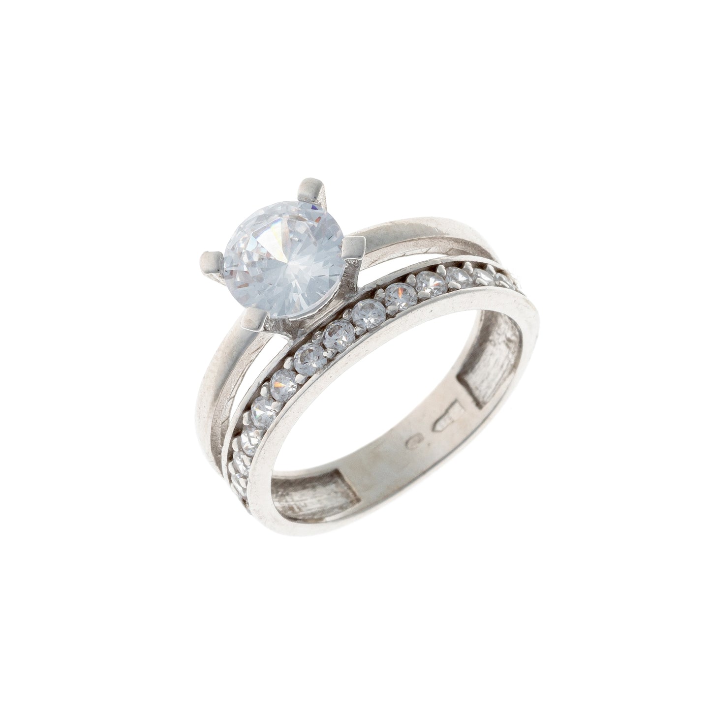 Anillo de plata de ley con circonita cúbica
