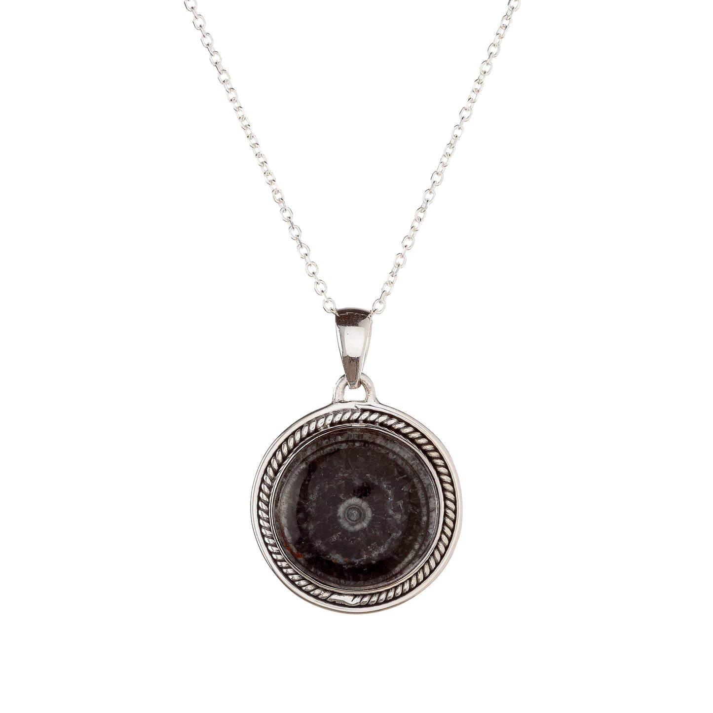 Sterling Silver Orthoceras Pendant Necklace