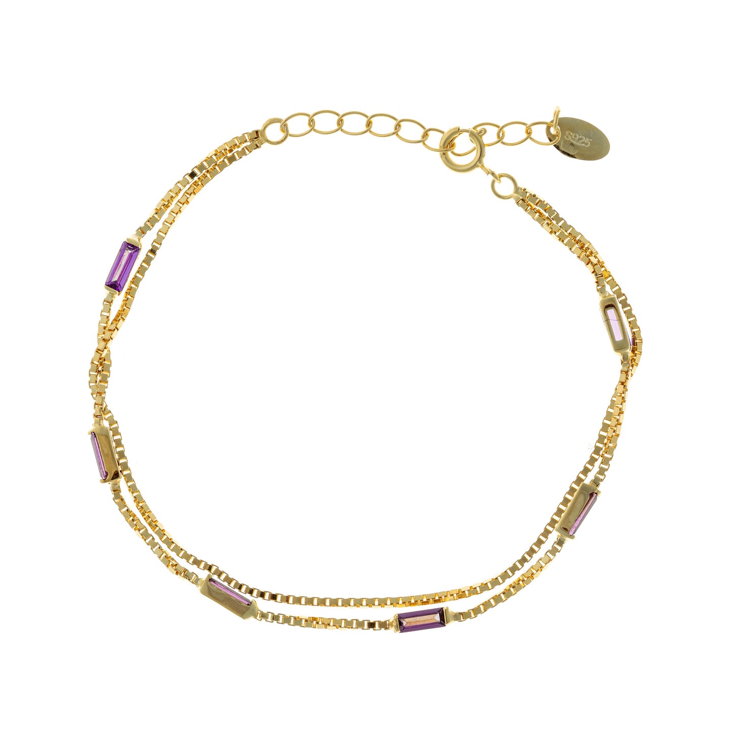 Sterling Silver CZ Chain Bracelet