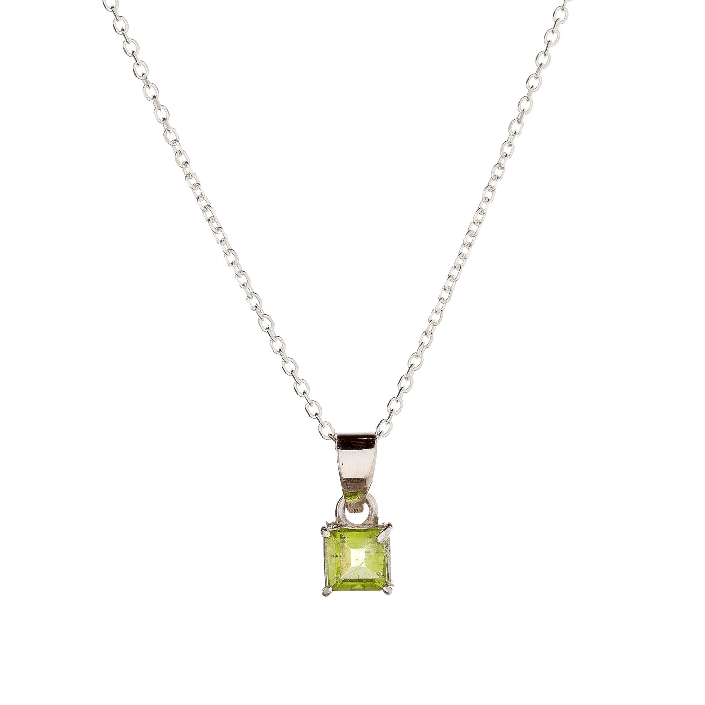 Sterling Silver Peridot Pendant Necklace