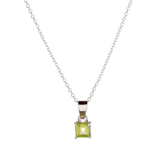 Sterling Silver Peridot Pendant Necklace