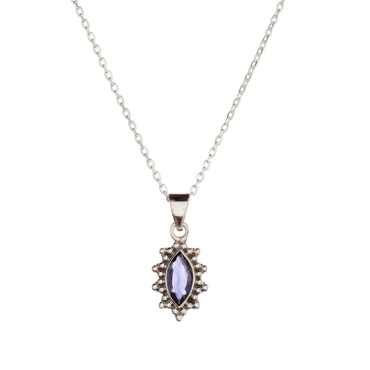 Sterling Silver Iolite Pendant Necklace