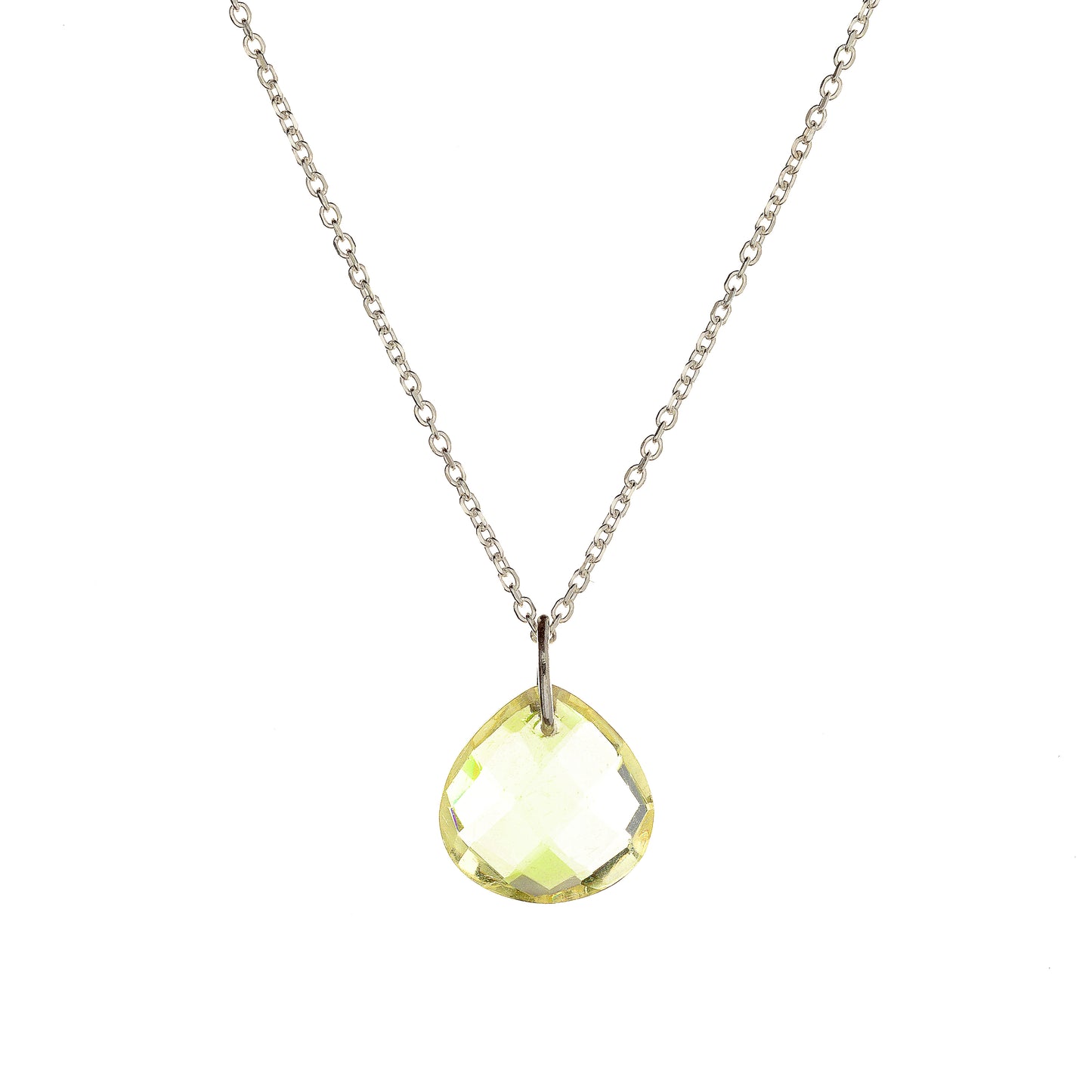 Sterling Silver Lemon Quartz Pendant Necklace