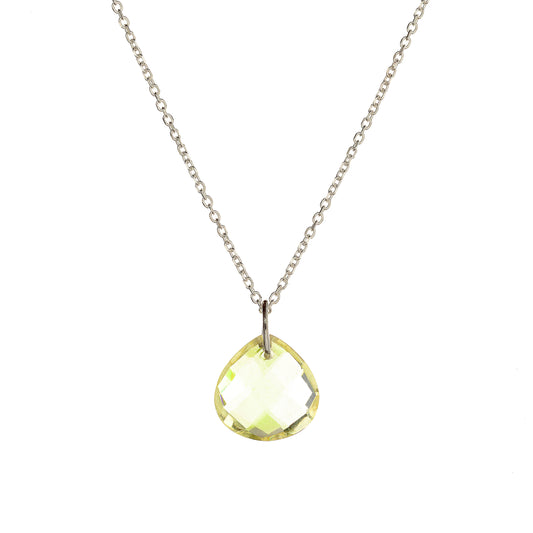 Sterling Silver Lemon Quartz Pendant Necklace