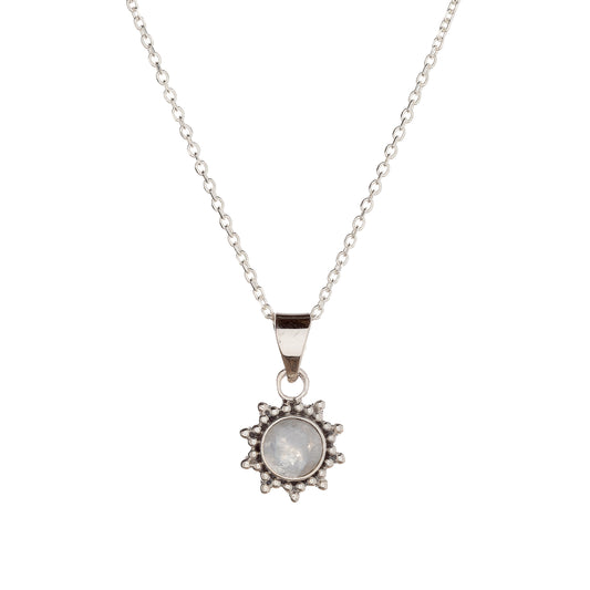 Sterling Silver Moonstone Pendant Necklace