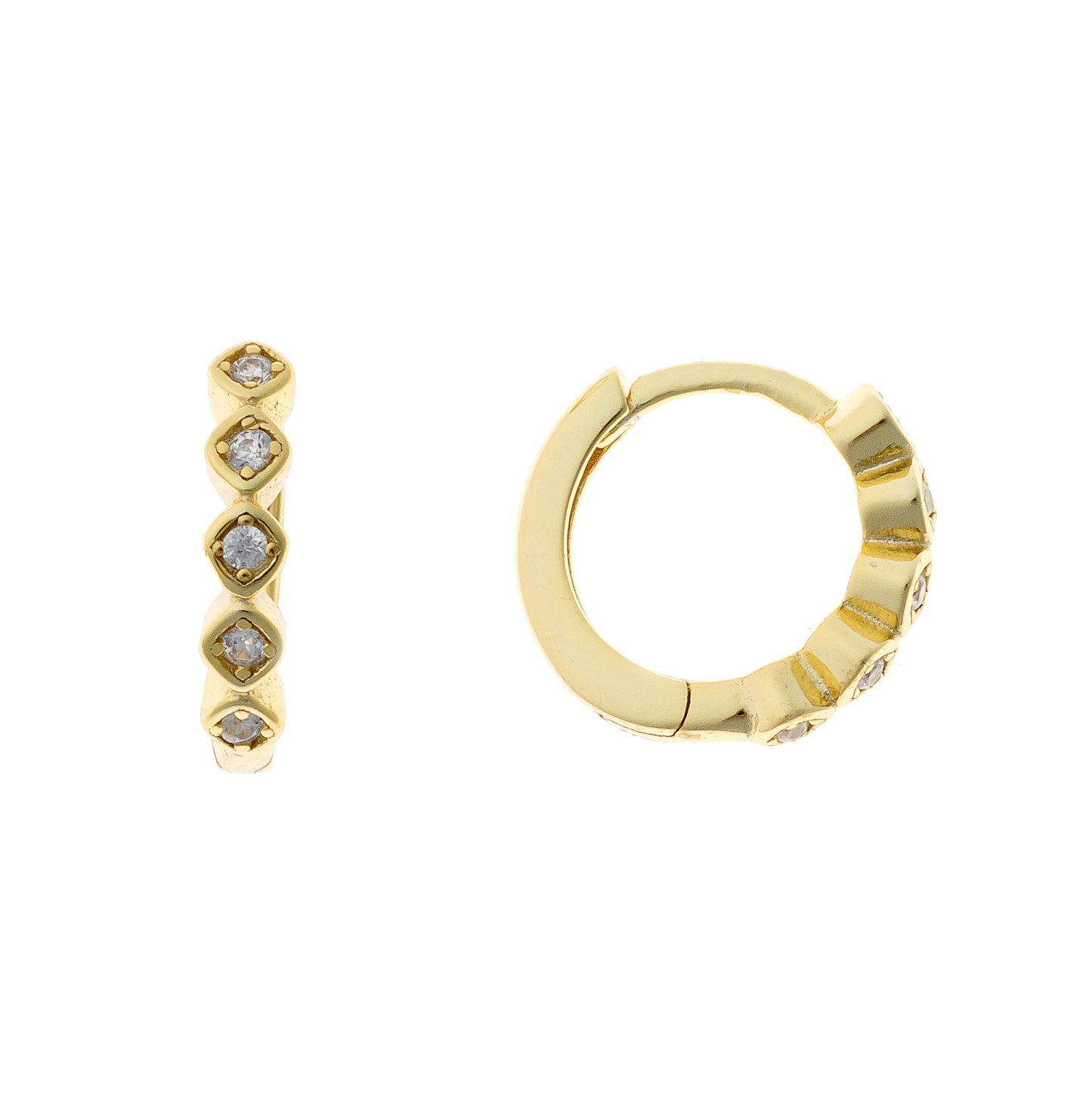 Sterling Silver CZ Hoops